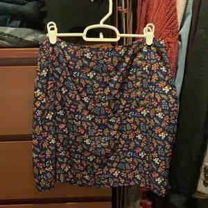Madewell Fall Floral Side Button Skirt 4